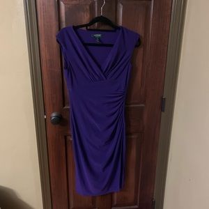 Ralph Lauren Surplice Purple Cocktail Dress Size 6